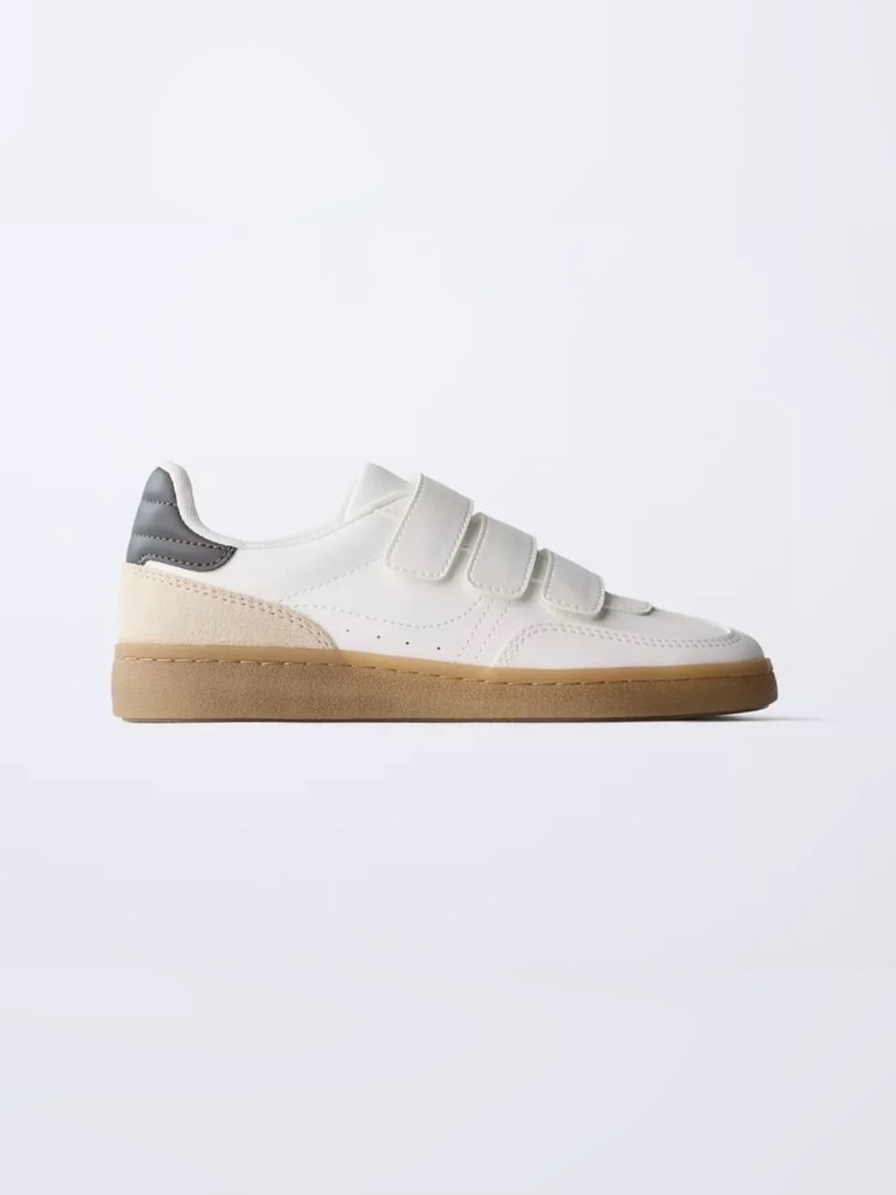 ZARA - Kids White Velcro Sneaker with Gum Sole